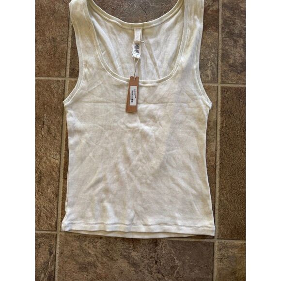 Skims Cotton Rib Tank Bone Size Large - Picture 4 of 7